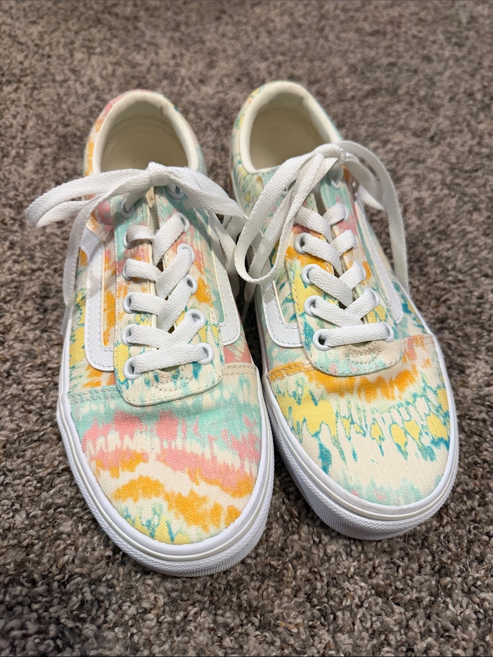 Vans Psychedelic Tie Dye Women's Canvas Sneakers in Pastel Multi Size 6.5